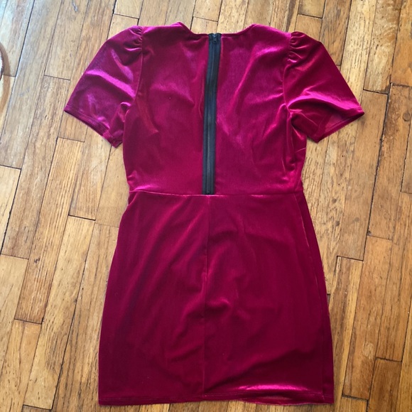 Wild Fable Hot Pink velvet Faux Wrap Mini Dress - Picture 8 of 13